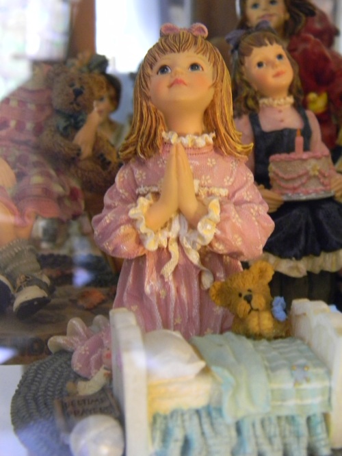 A collectible figurine in the curio.